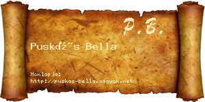 Puskás Bella névjegykártya